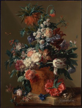 Classical Flowers Painting - Vase with nude of Flowers Jan van Huysum classical flowers